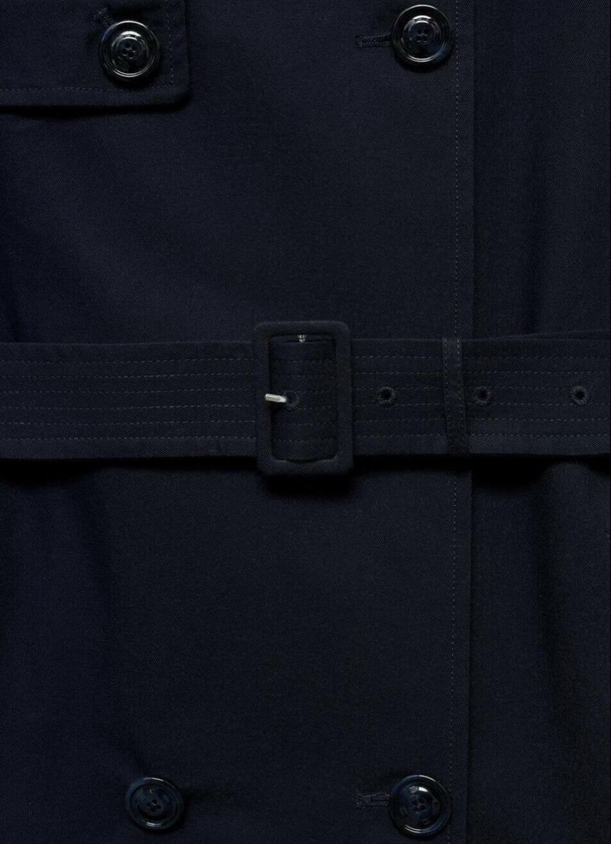 Mango Cappotti: Mango Damen Trenchcoat, dunkelblau, Grösse M – Usato da Birr venduto da savasdee 6