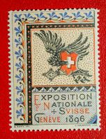 EXPOSITION NATIONALE SUISSE GENEVE EXPO GENF 1896 VIGNETTE**