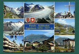Fiesch - Kühboden, Eggishorn, 8 Ansichten, 1986, gelaufen