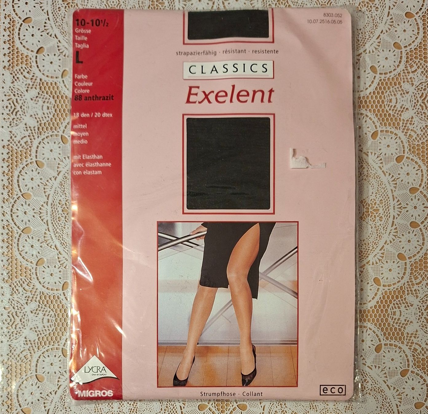 Migros Calze & Collant: Migros Classics Exelent Strumpfhose 18den Gr.L Anthrazit – Nuovo e nell'imballaggio originale da Amriswil venduto da Celini3