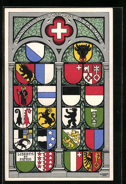 Cartes postales: Schweiz, Kantonswappen der Schweizerisch – D'occasion à Berlin par bartko-reher