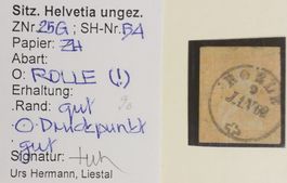 St16) 25G, Strubel, Vollstempel ROLLE Kt. 120.-++