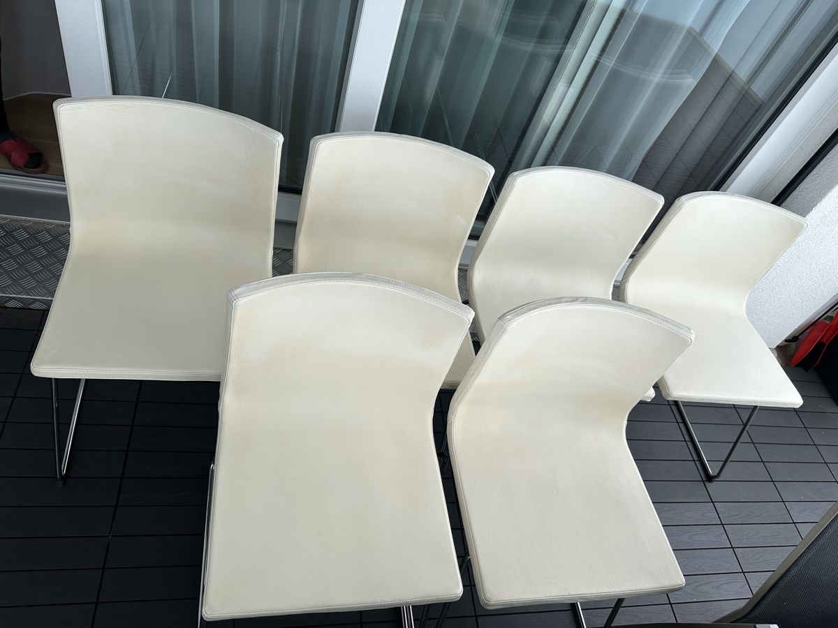 Ikea Sedie: 6x IKEA Lederstühle Cream Weiss – Usato da Schaffhausen venduto da pinca19