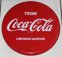 Coca Cola Trink Limonade Button Emailschild 50s