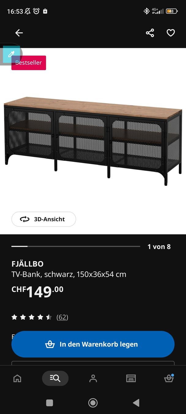 Ikea TV Möbel: Fjällbo Ikea TV bank – Gebraucht aus Basel von gnt_zv2n 3