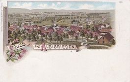 GRUSS aus ALBISRIEDEN (Zch.) 1899, Lithographie.