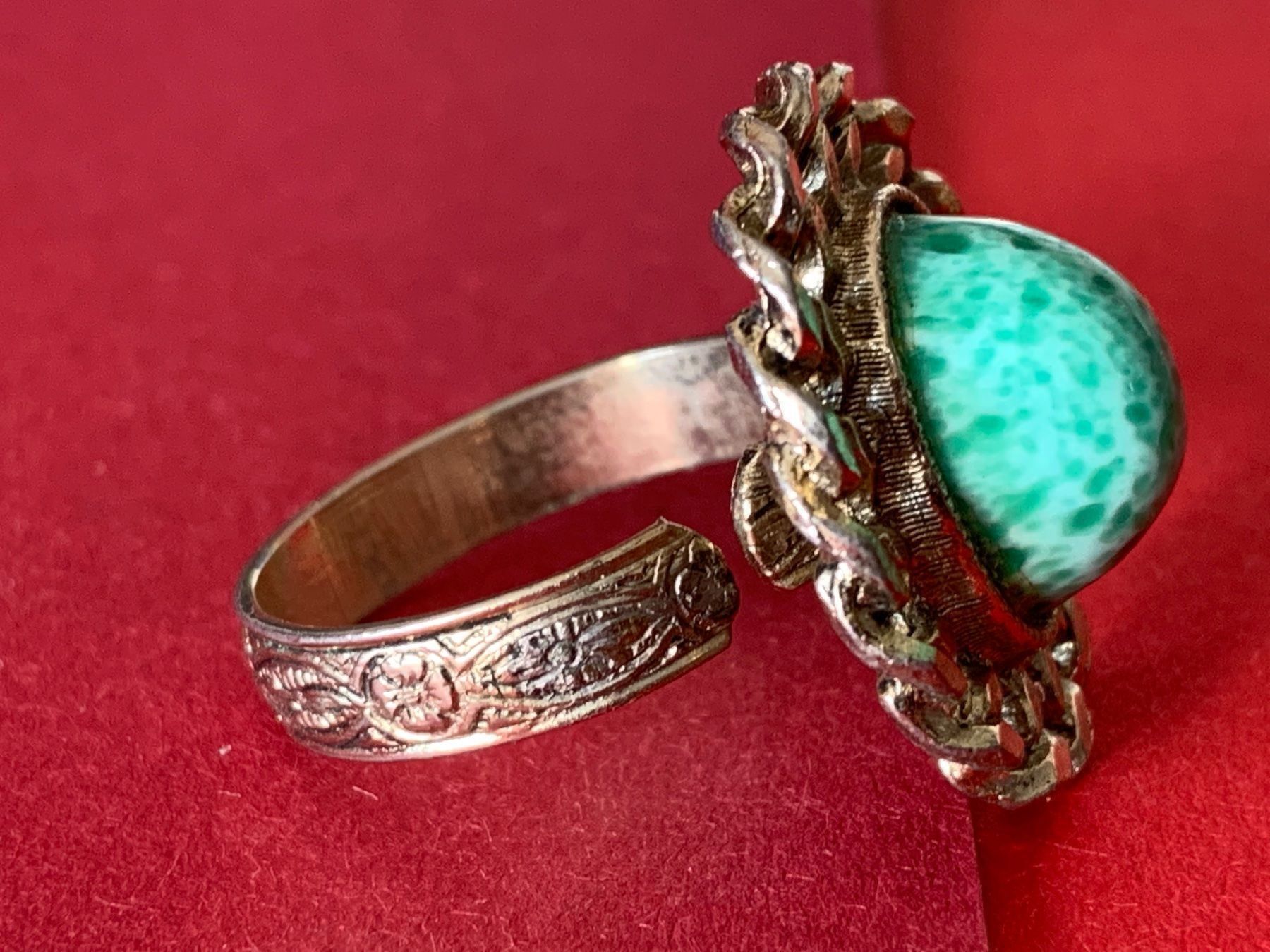 Ringe: Vergoldeter Ring  grüner stein! Rg 61 – Gebraucht aus Dittingen von Bellevista 4