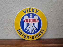 Emailschild Victoria Motorrad Werkstatt Logo Emaille Schild