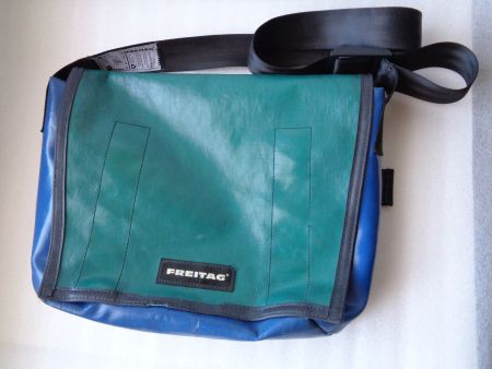 FREITAG Tasche Umhängetasche Messenger Bag grün blau Kult...