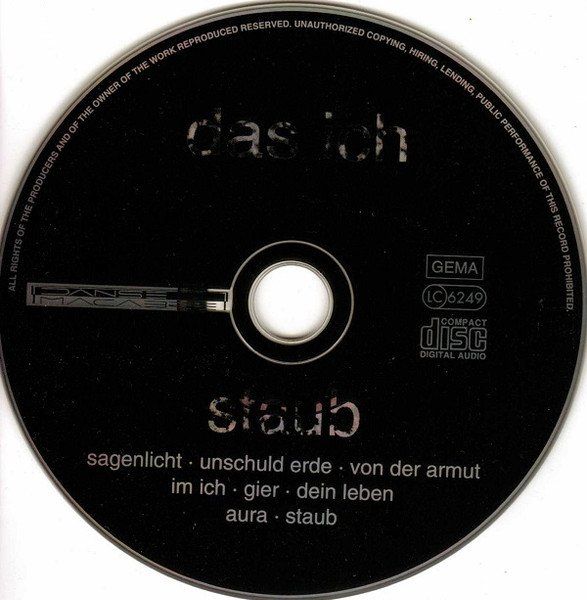 CD: Das Ich – Staub - Vergriffen! - a – Usato da Brittnau venduto da Zibu 2