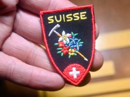 VINTAGE Badge SUISSE Eispickel ST. GALLER STICKEREI klein