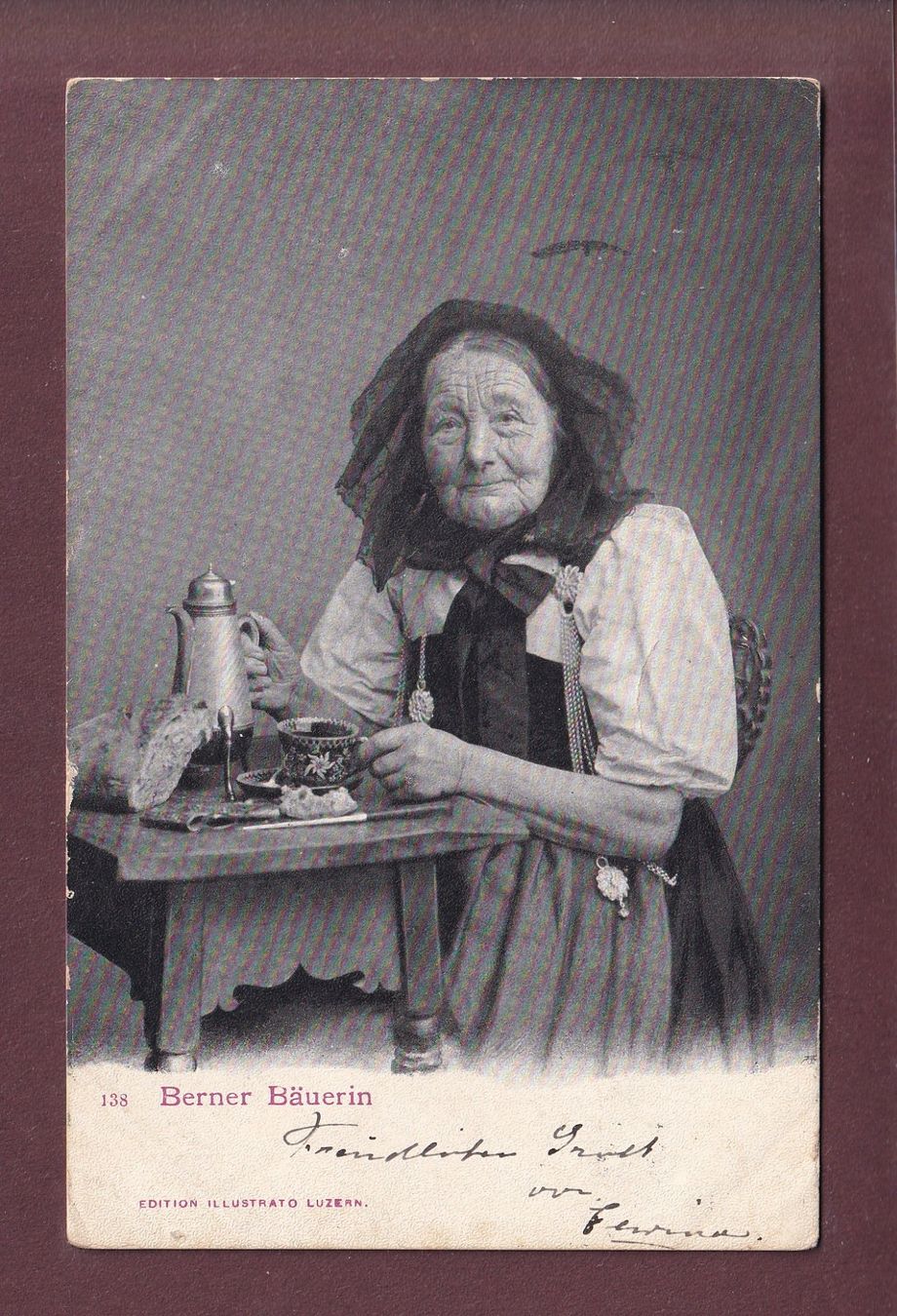 Cartoline postali: Bern - BERNER BÄURIN - 1903 – Usato da Pully venduto da nicecards