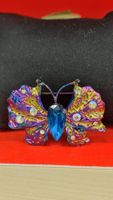 Brosche Schmetterling bunt mit Steinen neu