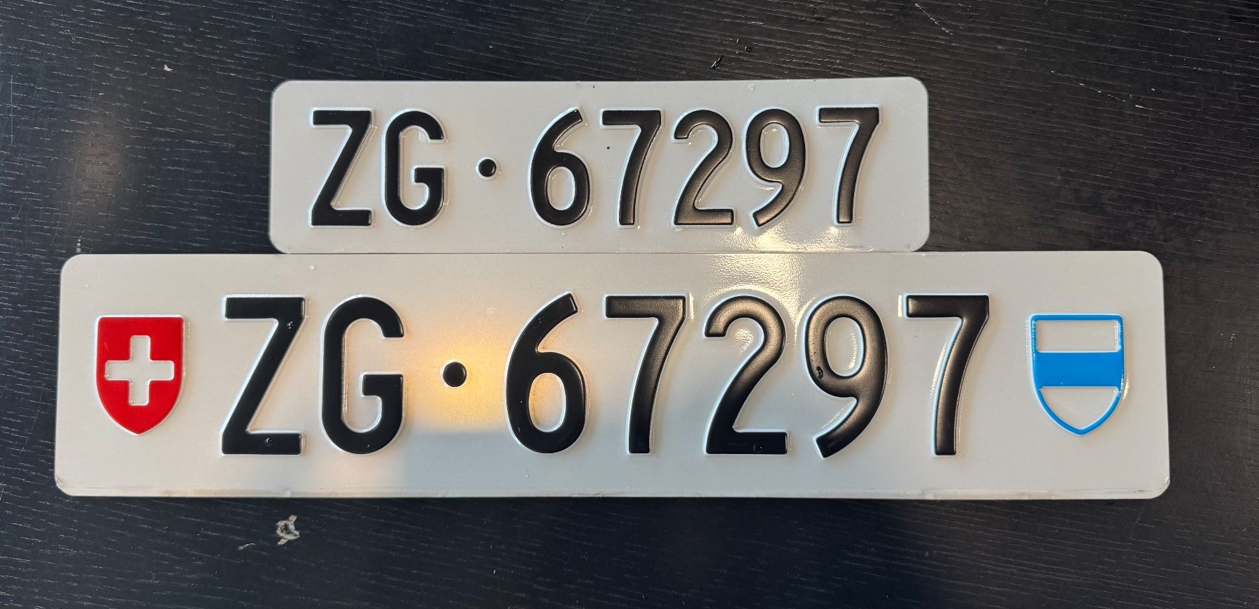 Insegne: ZG 67297 Autonummer Kontrollschild Nummernschild – Usato da Zürich venduto da offcatalogue