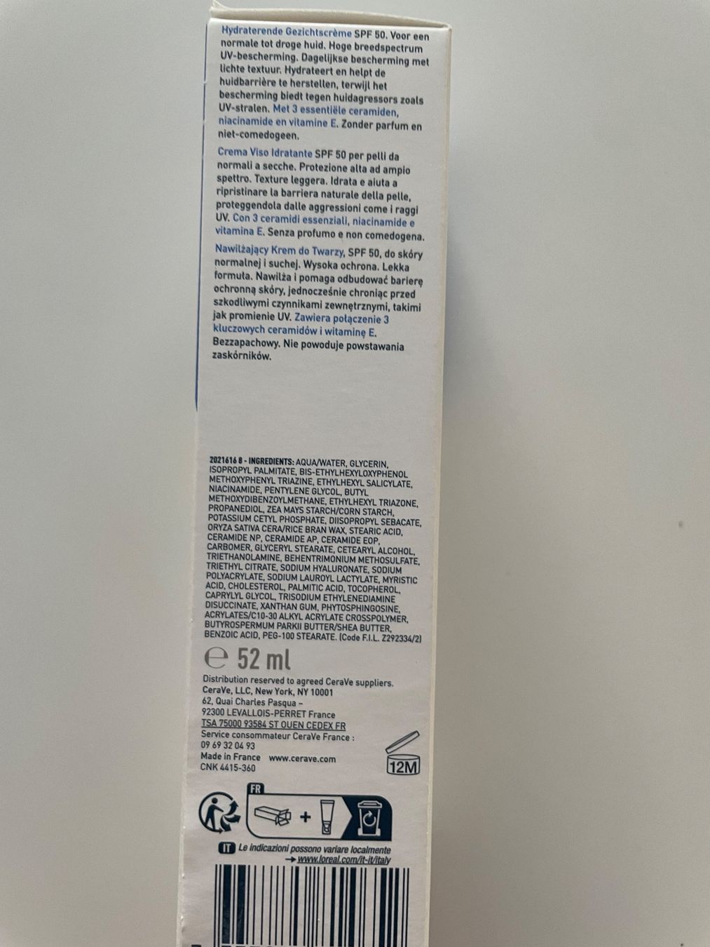 Cura del viso: CeraVe Feuchtigkeitsspendende Gesichtscreme LSF50 – Nuovo e nell'imballaggio originale da Langenthal venduto da sonne_00 1