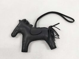 🐴✨ Hermès Rodeo Bag Charm MM – Schwarzes Leder