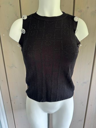 RINASCIMENTO Damen Top schwarz Grösse 38 mit Knöpfen