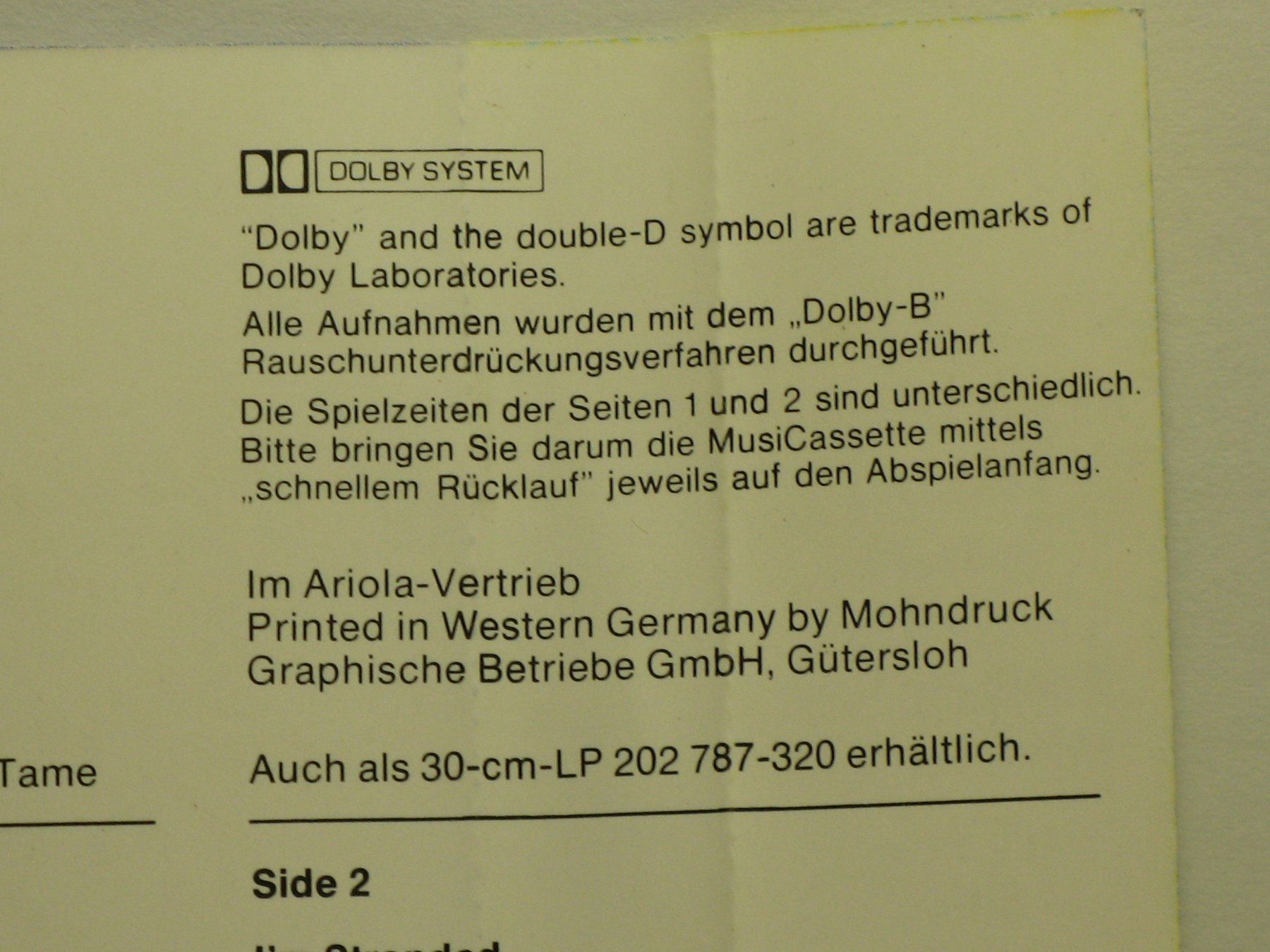 Musicassette: JOHNNY  TAME   Indistinet  Horizon – Usato da Langnau i. E. venduto da gf2_29jt 4