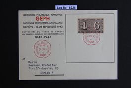 CH Karte mit Sonderstempel 1943                     Los 6226