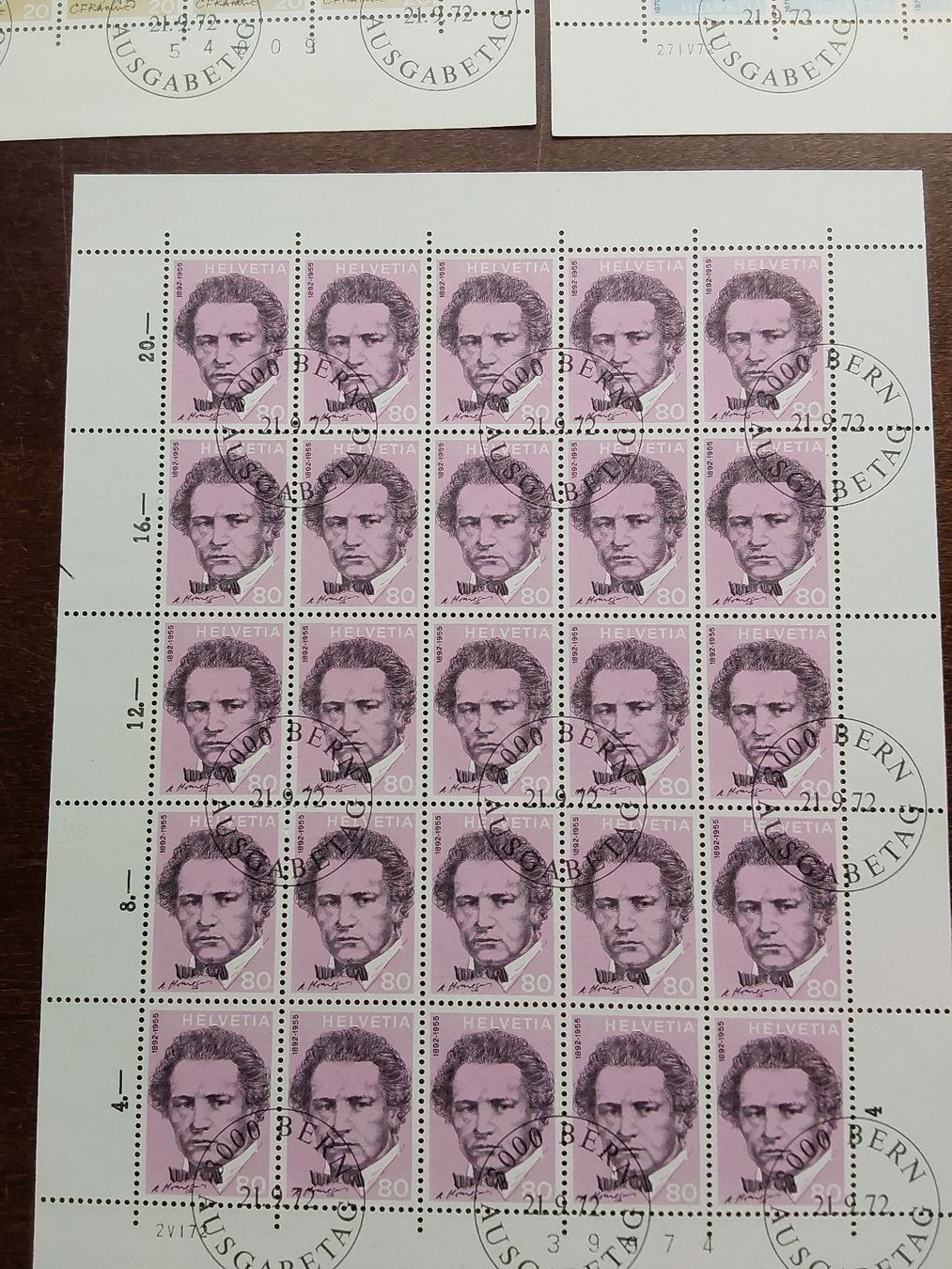 Alle Briefmarken: Erni Hans. 1972 Briefmarkenbogen  – Gebraucht aus Steinach von Chilli1957 5