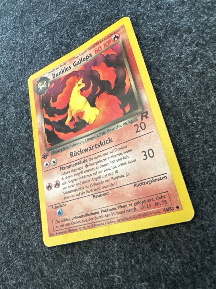 Cartes: Dunkles Gallopa 1. Edition Team Rocket WOTC – D'occasion à Uster par Neonschwarz 2