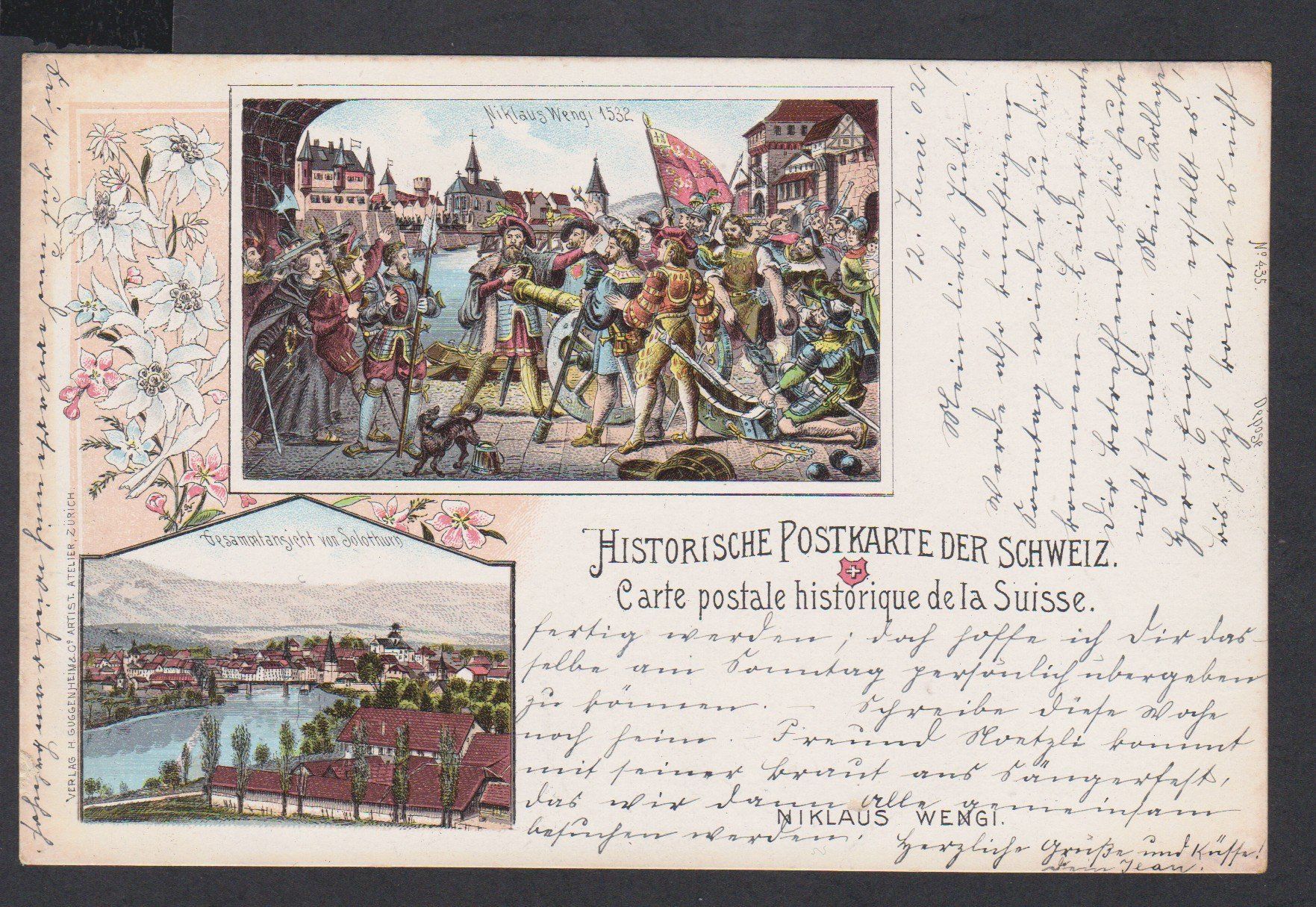 Cartoline postali: Solothurn   -   alte  2-Bild Litho - Ansichtskarte – Usato da Vitznau venduto da Ropaku