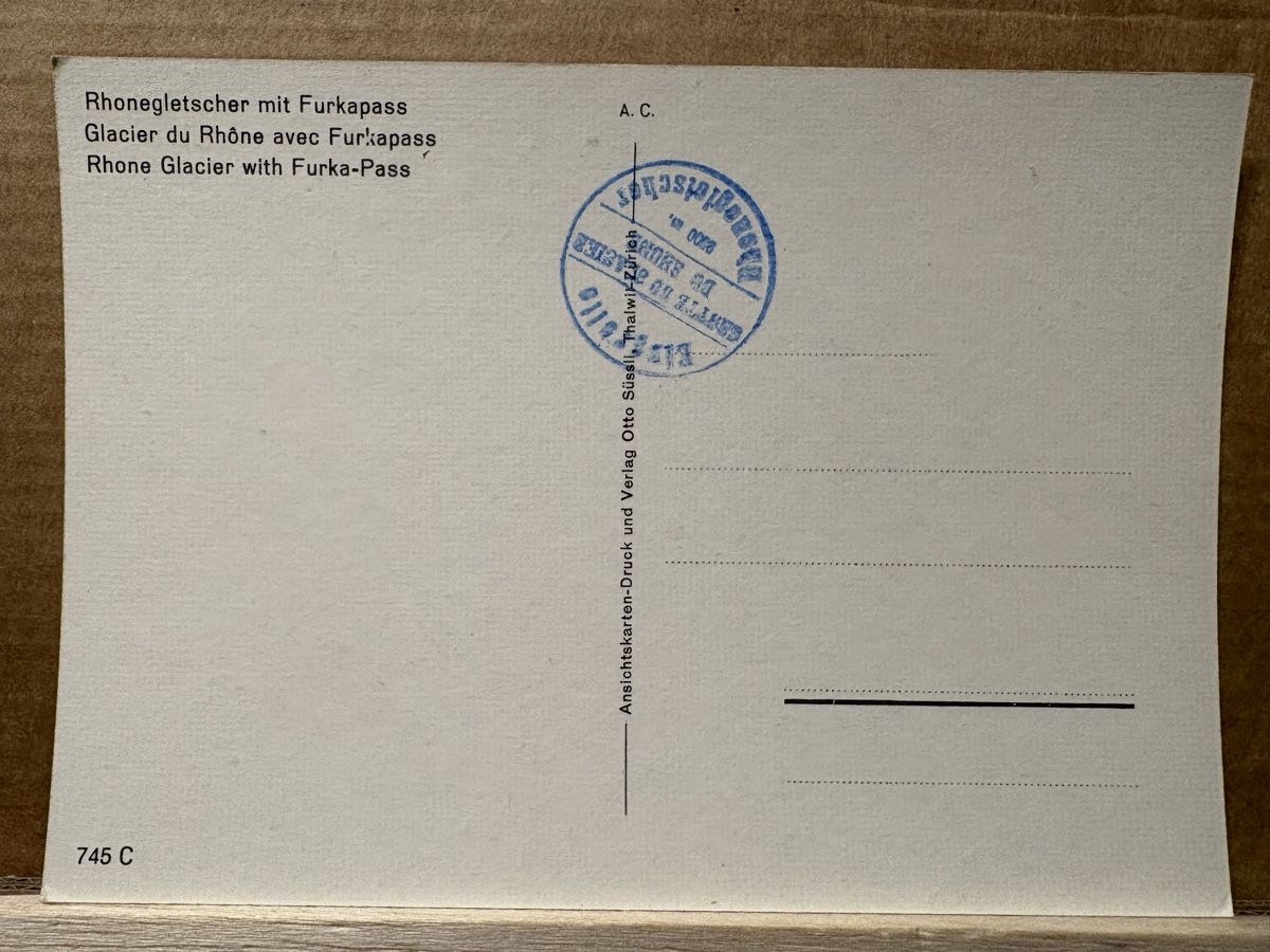 Cartoline postali: AK von Rhonegletscher mit Furkapass – Usato da Rümlang venduto da Kartenpost1 1