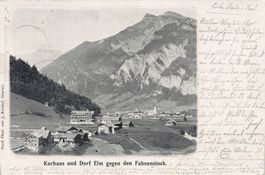 Kurhaus und Dorf Elm, gegen den Fahnenstock, gelaufen 1902