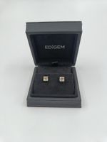 GELBE UNBEHANDELTE SAPHIR OHRSTECKER IN 750 WEISSGOLD