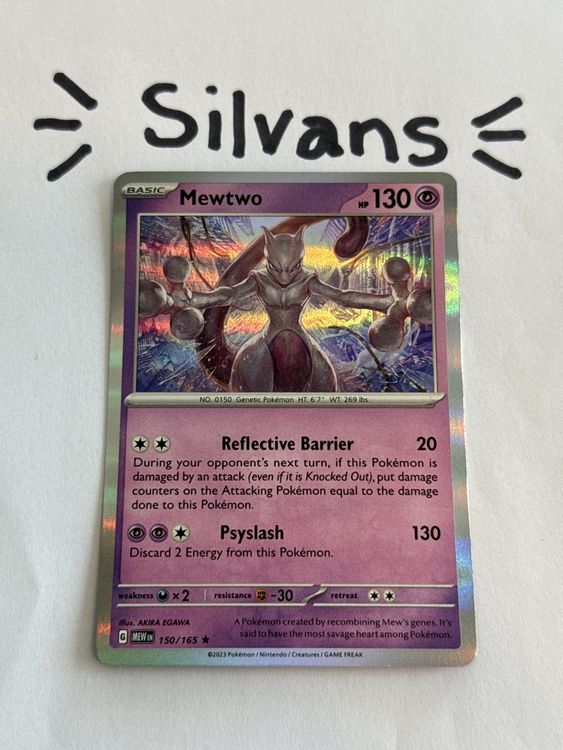 MZTCG Mewtu Sammelkarte 150-151 - Deutsch Holografisch Mit Versandschutz