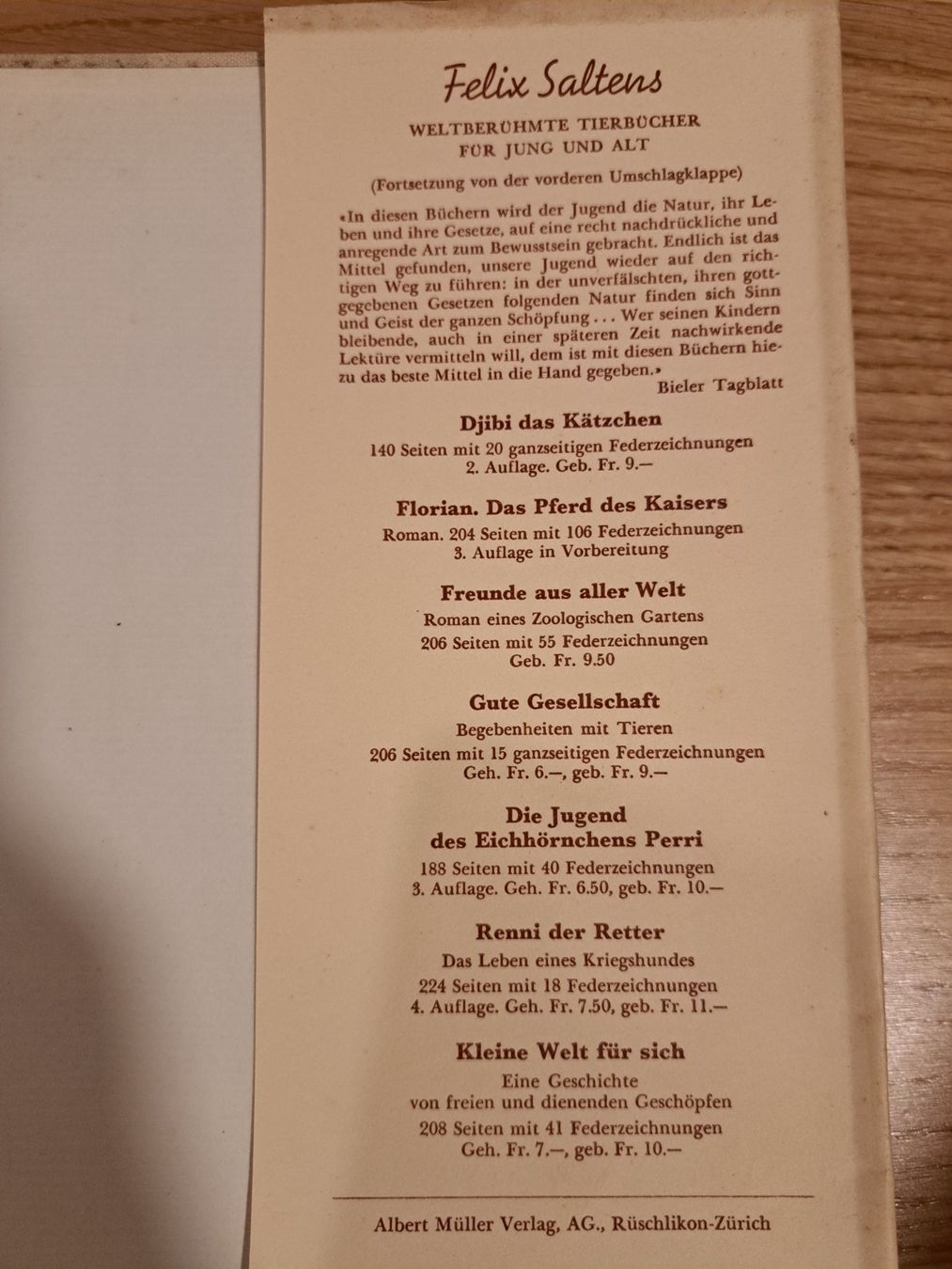 Libri: Bambi Buch 1950 – Usato da Embrach venduto da YVBER 3