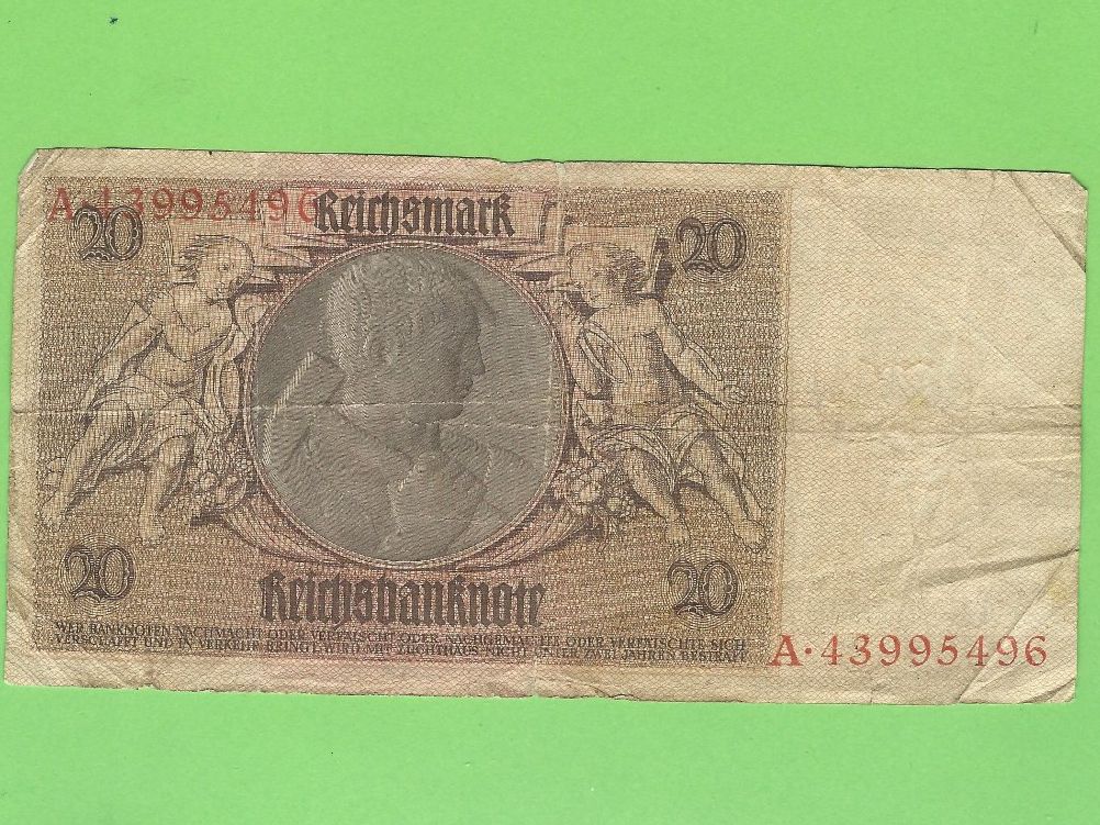 Banconote: 20-Mark-Geldschein--Reichsmark-Banknote – Usato da Zürich venduto da t24_de 1