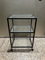Beistellwagen schwarz mit Glasplatten