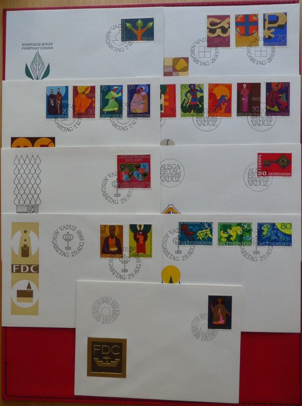 Alle Briefmarken: Liechtenstein 26 versch. Ersttagsbriefe FDC 1966 - 1969 – Neu und originalverpackt aus Vaduz von muro100 1