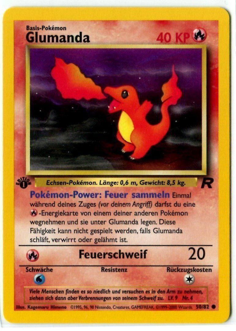 Pokémon Carte collezionabili: Glumanda Team Rocket 1.Edition 50/82 Deutsch Mint – Nuovo (secondo la descrizione) da Dornach venduto da Deco89