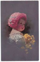 Kitsch: Kleinkind mit gelben Blumen 2