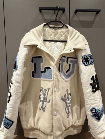 Louis Vuitton College Jacke Weiss mit Stickereien