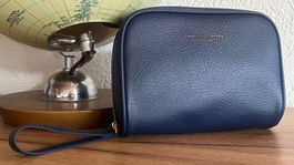Kosmetiktasche ASPINAL OF LONDON dunkelblau Leder neu
