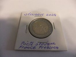 Slovénie 2 Euro 2024 Poète de Slovénie
