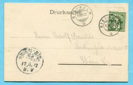 Doppelkarte Rigi-Kulm 1902 nach Wien - Panorama