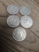 5 Schweizer Franken Münzen 1907 1 Fr. Silber Kursmünzen835