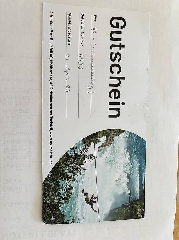 Buoni: Gutschein Adventure Park Rheinfall AG – Usato da Pfungen venduto da Chris12345678 1