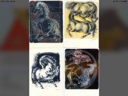 Lot 16 (2x8) cartes p? Hans Erni chevaux
