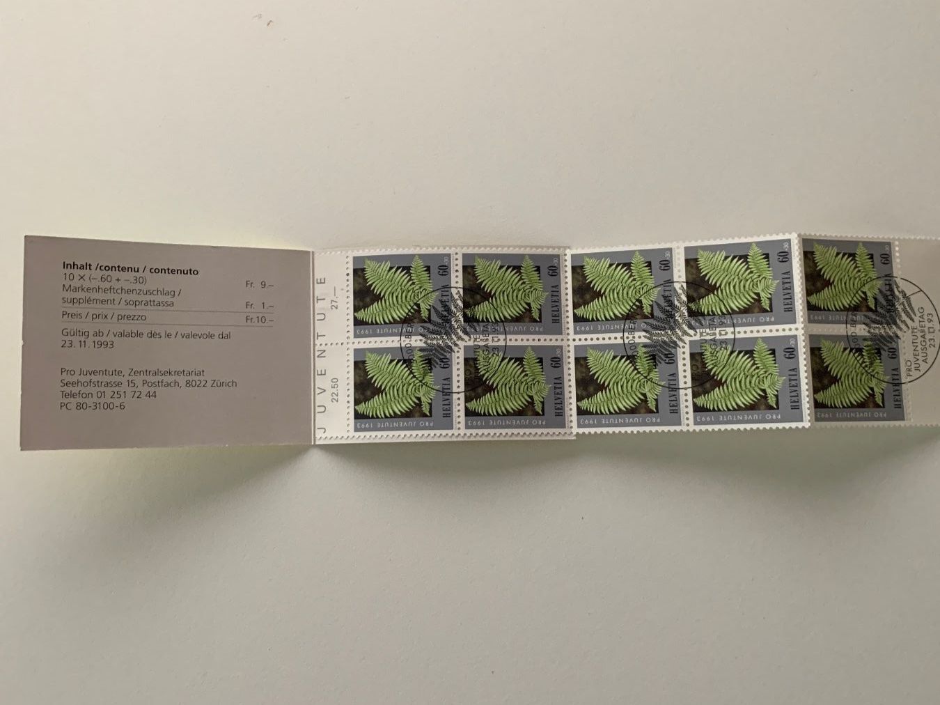 Tutti i francobolli: Pro Juventute 1993 FDC in 6 Varianten – Usato da Willisau venduto da Repfuesch 4