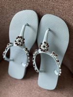Havaianas Flip Flops Gr 39-40 hellblau mit Perlen Sommerneu 
