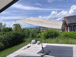 Sonnenschirm eckig, 210 x 150 cm, beige, sehr guter Zustand!