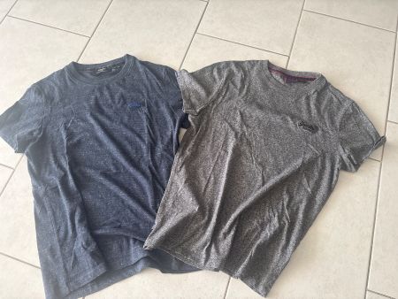 Superdry T-Shirts Grau Dunkelblau Grösse M 2er Pack