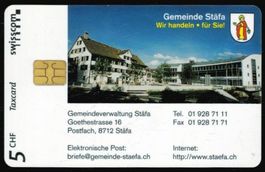 Taxcard Chip-1996 Gemeinde Stäfa