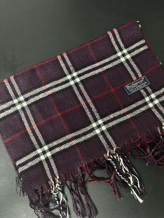 Écharpe Burberry violet carreaux 100% laine