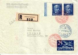 R - Brief Sonderluftpost Interlaken Zürich 1932
